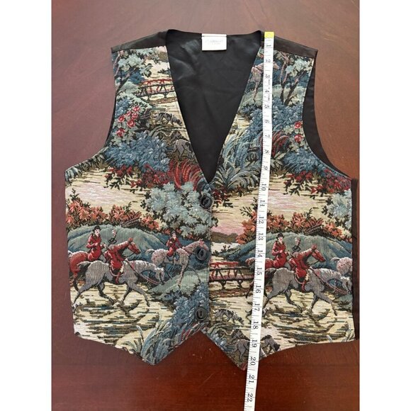 Vintage Clairbots Western Equestrian Tapestry Vest Size Men's Small UNISEX - Picture 9 of 13